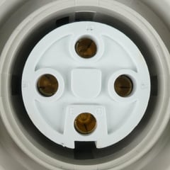 Round three-phase socket with four pins — three in a triangle around a larger earth pin