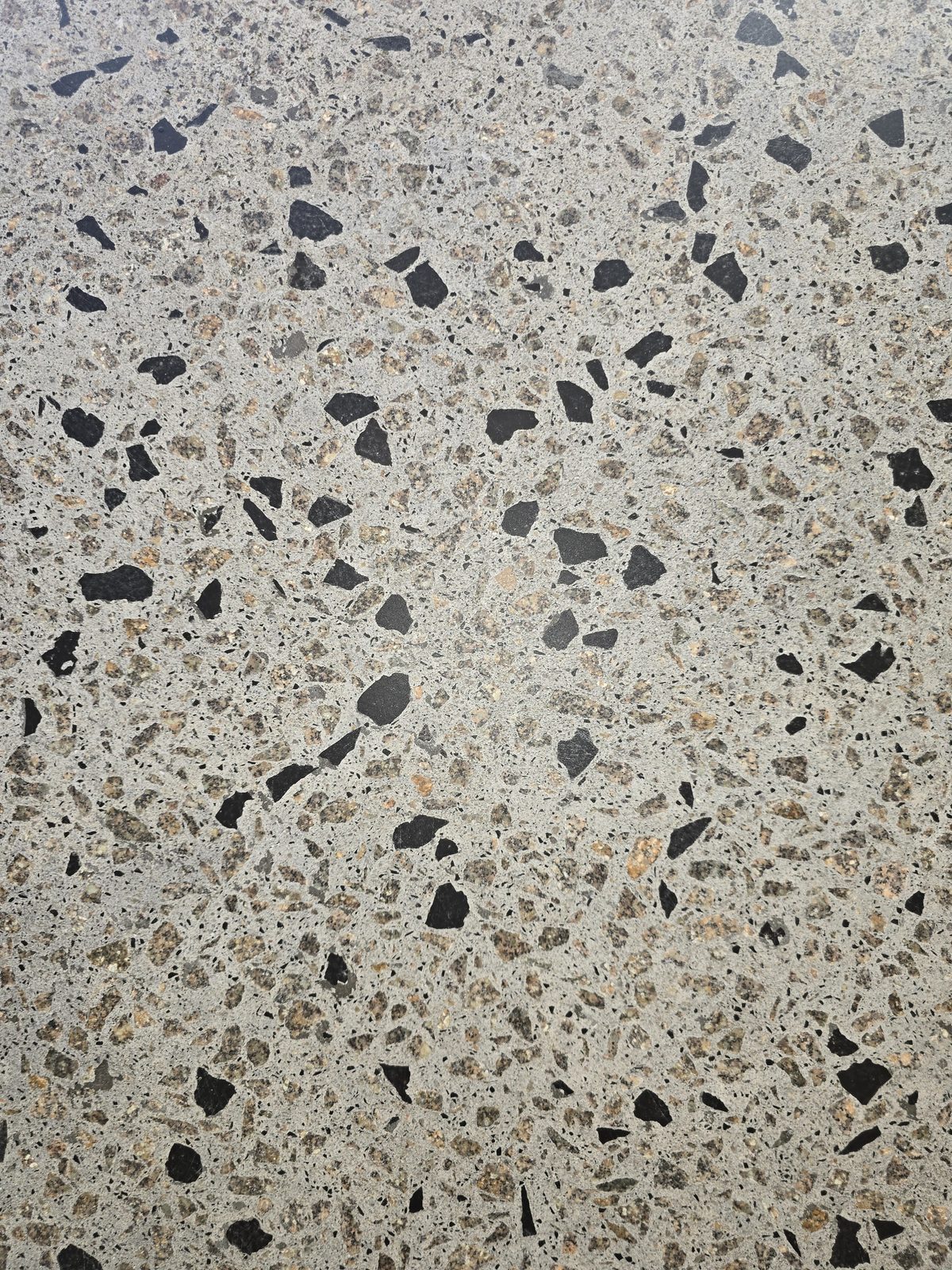 Close-up of polished concrete showing exposed stone aggregate and surface clarity